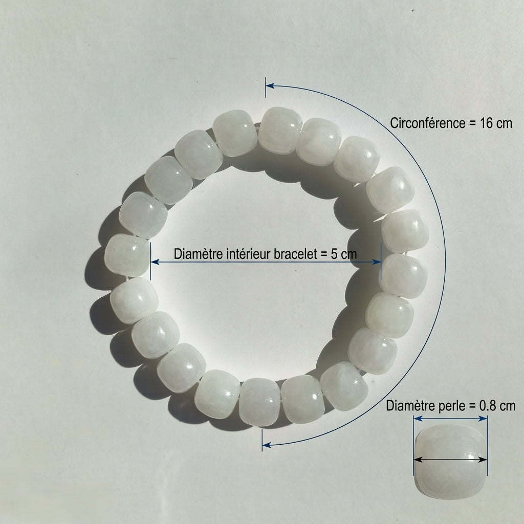 Bracelet Jade Blanc Nuage - L'Atelier Wen