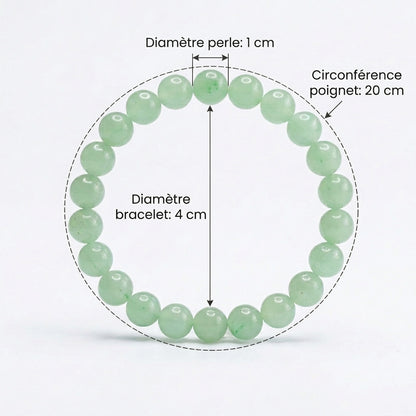 Guide des tailles du bracelet en aventurine. L'Atelier Wen