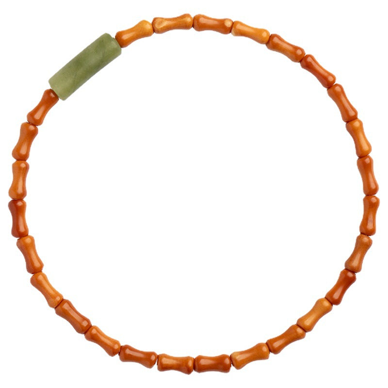 Bracelet bois noyau d’olive et pierre naturelle