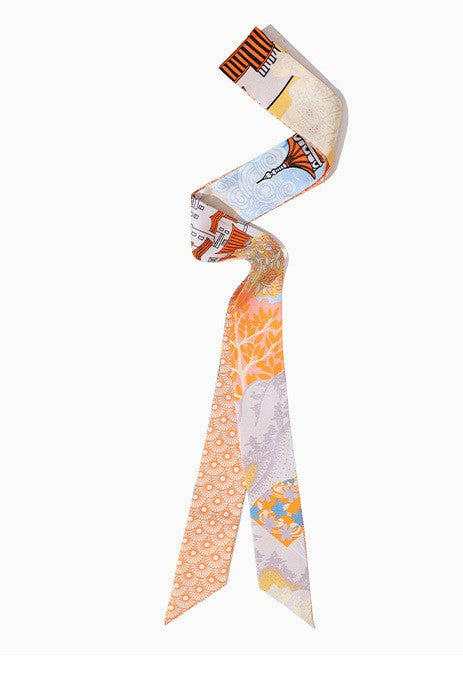 Bandeau de soie - Aurore Mandarine